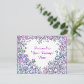 Glitzy Heart Gems Personalisierte Botschaft Postkarte (Stehend Vorderseite)