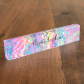 Glitzy Holographic Namensplakette (Seite)
