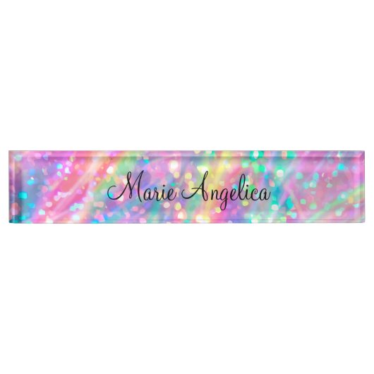 Glitzy Holographic Namensplakette (Vorderseite)