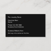 Glitzy Juwelry Store Moderne Zwei Seiten Visitenkarte (Rückseite)