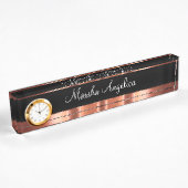 Glitzy Ladys Monogram Rose Gold Color Design Namensplakette