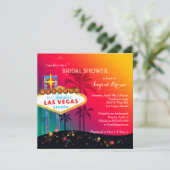 Glitzy Las Vegas Brautparty Einladung (Stehend Vorderseite)