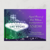Glitzy Las Vegas Wedding Save the Date Ankündigungspostkarte (Vorderseite)