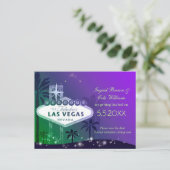 Glitzy Las Vegas Wedding Save the Date Ankündigungspostkarte (Stehend Vorderseite)