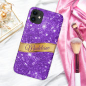 Glitzy Lila Individuelle Name iPhone Case