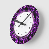 Glitzy Lila Zebra Animal Pattern Runde Wanduhr (Winkel)