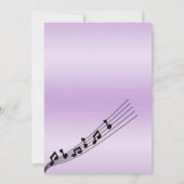 Glitzy Lilac Musiknotens Birthday Einladung (Rückseite)