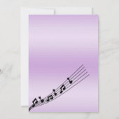 Glitzy Lilac Musiknotens Birthday Einladung (Rückseite)
