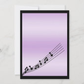 Glitzy Lilac Musiknotens Birthday Einladung (Rückseite)