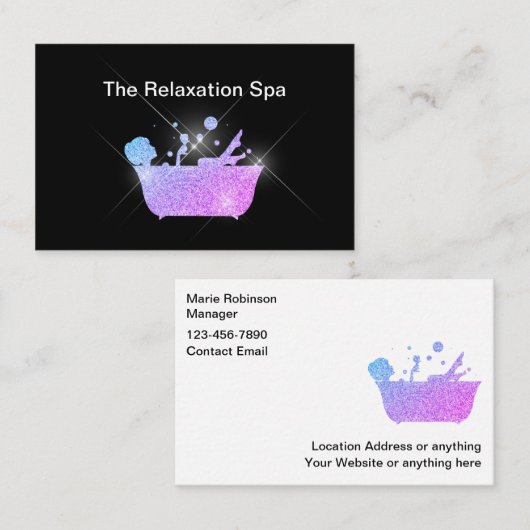 Glitzy Med Wellness-Center Beauty Business Cards Visitenkarte (Vorne/Hinten)