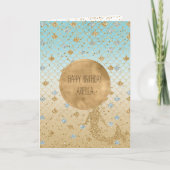 Glitzy Mermaid Blue Gold Sparkle Glitzer Ombre Karte (Vorderseite)