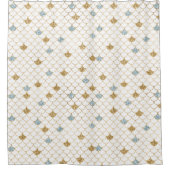 Glitzy Mermaid Blue Gold Sparkone Glitzer Duschvorhang (Vorderseite)