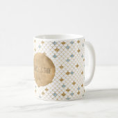 Glitzy Mermaid Blue Gold Sparkone Glitzer Kaffeetasse (VorderseiteRechts)