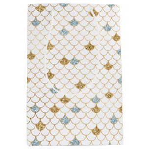 Glitzy Mermaid Blue Gold Sparkone Glitzer Mittlere Geschenktüte