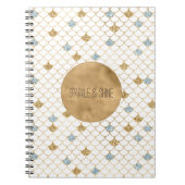 Glitzy Mermaid Blue Gold Sparkone Glitzer Notizblock (Vorderseite)