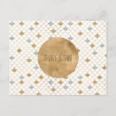 Glitzy Mermaid Blue Gold Sparkone Glitzer Postkarte (Vorderseite)