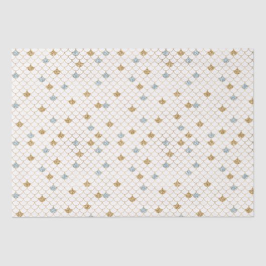 Glitzy Mermaid Blue Gold Sparkone Glitzer Seidenpapier (Vorderseite)