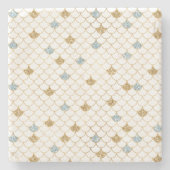 Glitzy Mermaid Blue Gold Sparkone Glitzer Steinuntersetzer (Vorderseite)