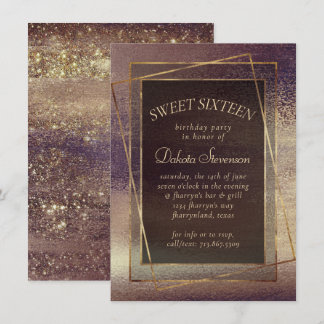 Glitzy Minimalismus | Dusty Burnt Orange Sweet 16 Einladung