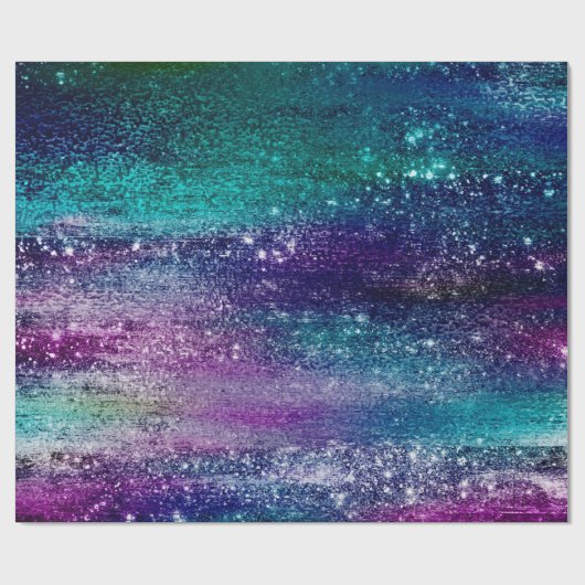 Glitzy Minimalismus | Holographic Iridescent Ombre Geschenkpapier (Flach)