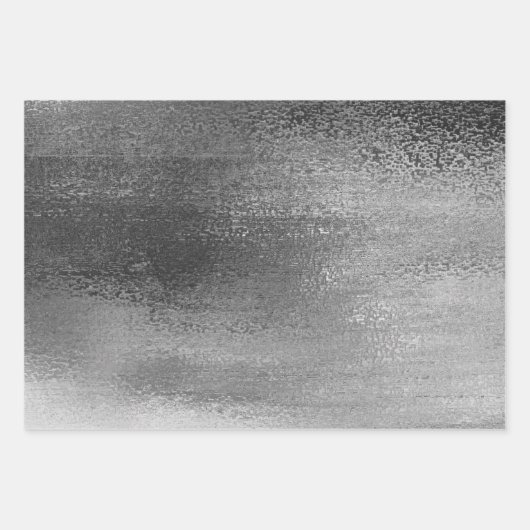 Glitzy Minimalismus | Silver Shine Foil Glitzer Gr Geschenkpapier Set (Vorderseite 2)