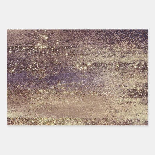 Glitzy Minimalistisch | Bronze-Kupfer-Metallkerze Geschenkpapier Set (Vorderseite)