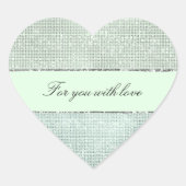 Glitzy Mint Sparkle Herz-Aufkleber (Vorderseite)