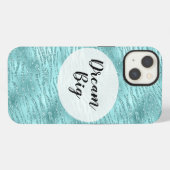 Glitzy Mint Zebra Print iPhone Hülle (Rückseite (Horizontal))