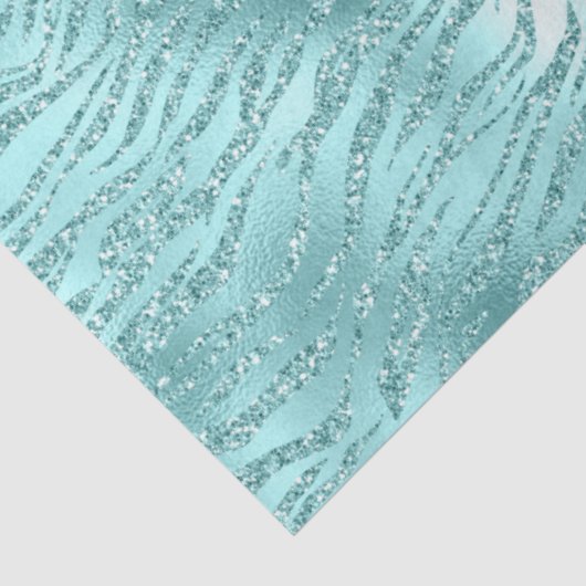 Glitzy Mint Zebra Print Seidenpapier (Ausschnitt)