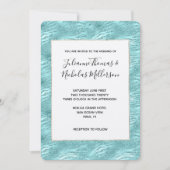 Glitzy Mint Zebra Print Wedding Einladung (Vorderseite)