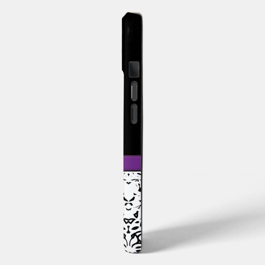 Glitzy Monogram Trendy Kristall Damask Case-Mate iPhone Hülle (Rückseite / Links)