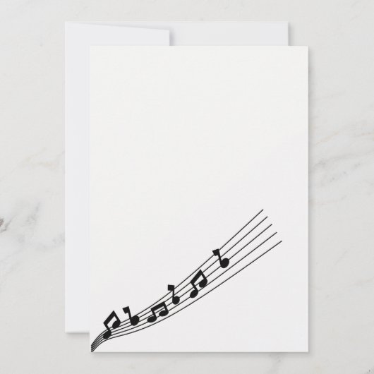 Glitzy Musiknote & Mikrofon Karaoke Geburtstag Einladung (Rückseite)