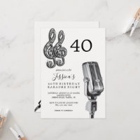 Glitzy Musiknote & Mikrofon Karaoke Geburtstag