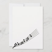 Glitzy Musiknote & Mikrofon Karaoke Geburtstag Einladung (Rückseite)