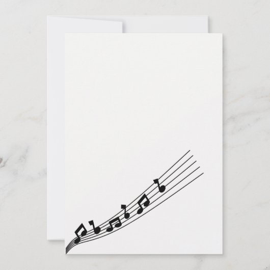 Glitzy Musiknote & Mikrofon Karaoke Geburtstag Einladung (Rückseite)