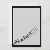 Glitzy Musiknote & Mikrofon Karaoke Geburtstag Einladung (Rückseite)