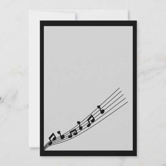 Glitzy Musiknote & Mikrofon Karaoke Geburtstag Einladung (Rückseite)