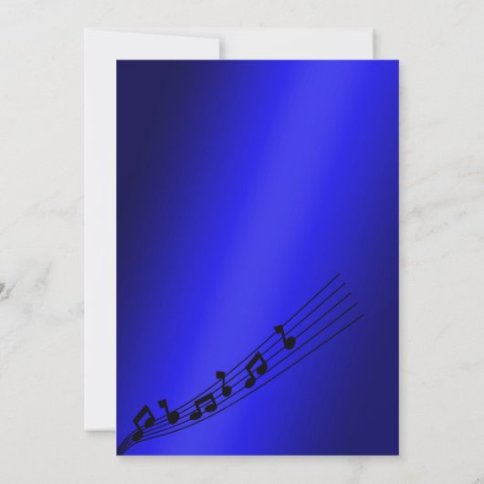 Glitzy Musiknote & Mikrofon Karaoke Geburtstag Einladung (Rückseite)