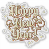 Glitzy neues Jahr Aufkleber (Vorderseite)