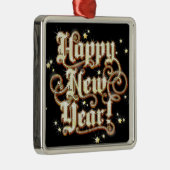 Glitzy neues Jahr Silbernes Ornament (Rechts)