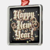 Glitzy neues Jahr Silbernes Ornament (Links)