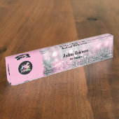 Glitzy Pet Grooming Monogramm Schreibtisch Name Pl Namensplakette (Seite)