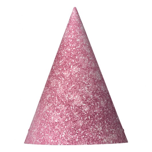 Glitzy Pink Glam Sparkle Geburtstag Partyhütchen (Vorderseite)