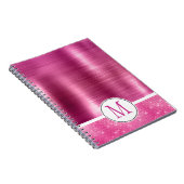 Glitzy Pink Glam Sparkle Monogram Notizblock (Rechte Seite)