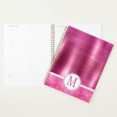 Glitzy Pink Glam Sparkle Monogram Planer (Anzeige)