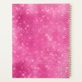 Glitzy Pink Glam Sparkle Monogram Planer (Rückseite)