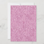 Glitzy Pink Glitzer & Gem Bow Brautparty Einladung (Rückseite)