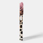 Glitzy Pink Glitzer Gold Eyelashes Leopard Case-Mate iPhone Hülle (Rückseite / Rechts)