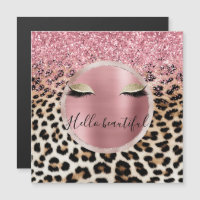 Glitzy Pink Glitzer Gold Eyelashes Leopard
