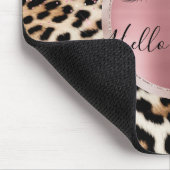 Glitzy Pink Glitzer Gold Eyelashes Leopard Mousepad (Ecke)